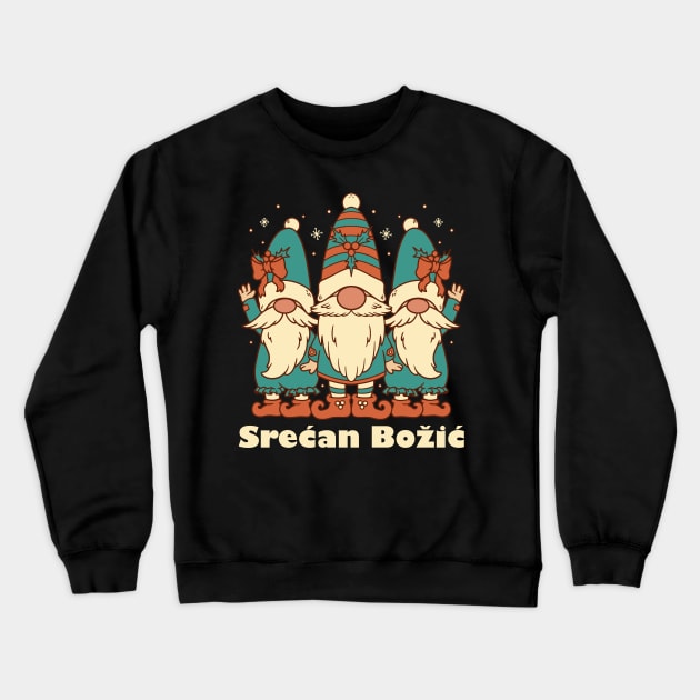 Merry Christmas in Serbian Crewneck Sweatshirt by SunburstGeo